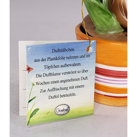 German Goebel Fragrant Greeting Flower Pot Figurine Rabbit Orange Floral Incense - Picture 9 of 9